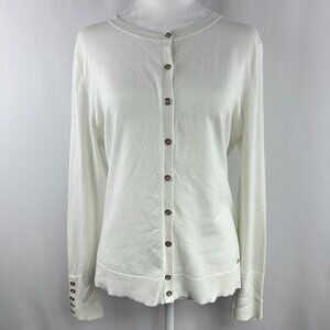 Tommy Hilfiger Classic Chic Off-White Button Cardigan – Large